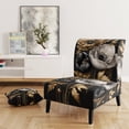 thumbnail image 2 of Designart "Gothic Bouquet in Golden Hues I" Grey Floral & Botanical Upholstered Accent Chair - Traditional Arm Chair For Living Room, 2 of 5