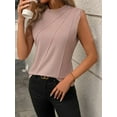 thumbnail image 2 of Eternatastic Women's Sleeveless Tank Top Loose Fit Casual Crew Neck Pleated T Shirts Basic Tee Tops Tunic Blouse, 2 of 5