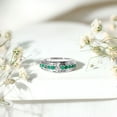 thumbnail image 4 of Rosec Jewels Natural Emerald Anniversary Band with Diamond - AAA Quality Emerald Diamond Ring for Women - Ready to Gift, 14K White Gold, US 6.50, 4 of 9