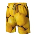 thumbnail image 4 of Balery Ripe Yellow Lemon Traje de Baño Estilo Hawaiano para Hombre, Shorts de Secado Rápido con Bolsillos-3X-Large, 4 of 6