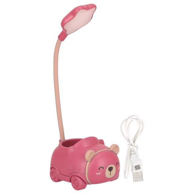 Lámpara de lectura plegable para el cuidado de los ojos con carga USB Lámpara de escritorio LED rosa giratoria de 360°