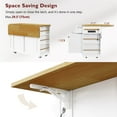 thumbnail image 3 of Kitchen Storage Island Cart with Drop Leaf, 2 Drawers, Power Outlet, Internal Storage Rack, Rolling Kitchen Storage Cart on 5 Wheels for Kitchen, Dining Room, White (Not Include Stools), 3 of 10
