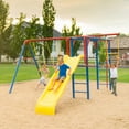 Lifetime Kid's Monkey Bar Adventure Metal Swing Set with Slide and