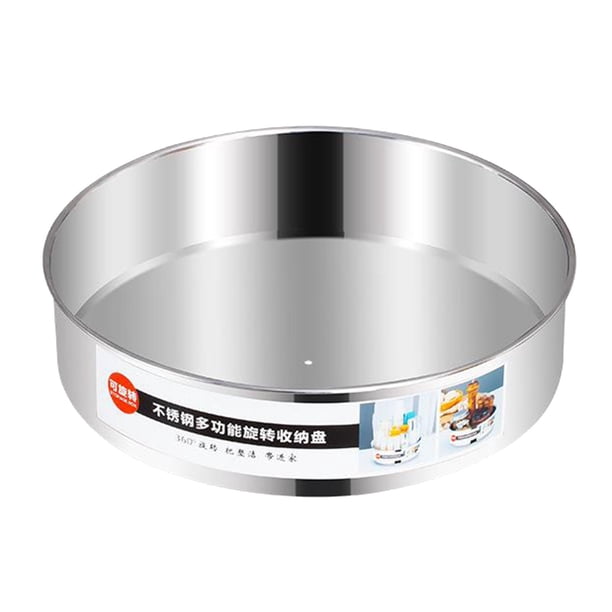 Bandeja giratoria para servir, de cocina, condimento para especias, botella, organizador de almacenamiento para alimentos secos, bocadillos Plata grande de 1 nivel Soledad Bandeja giratoria para servir de cocina