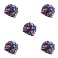 thumbnail image 3 of Maytalsory Bonnet Ethnique Style Hijab Floral Imprimé Coloré Turban Réglable Oreille Protection Style Accessoires Bonnet Bleu Fleur 5Set, 3 of 6