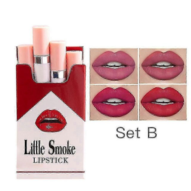 Little Smoke Tube Cigarette Lipstick, Waterproof Matte Velvet Lipsticks Lipstick, Lip Balm Long Lasting 24 Hours