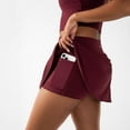 thumbnail image 7 of YITTY Active Women's UltraLuxe High-Waist Tennis Skirt with Built-in Shorts, Athleisure, 4-Way-Stretch, Built-in Shorts, Burgundy, 3X, 7 of 7