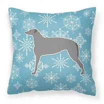 Carolines Treasures BB3496PW1818 Winter Snowflake Scottish Deerhound Fabric Decorative Pillow