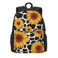 thumbnail image 2 of Sunflower Cow Pattern Backpack,Large Capacity Travel Backpack,Laptop Backpack,Water Resistant Backpack For Women Men 3, 2 of 5