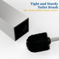 thumbnail image 6 of Toilet Brush and Holder Set 2pcs,Square Toilet Bowl Brush for Bathroom with 304 Stainless Steel Handle Toilet Cleaner Brush with Durable Scrubbing Bristles,Splash-Proof (Brushed Nickel), 6 of 7