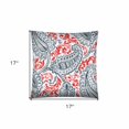 thumbnail image 3 of 17" X 17" Coral Gray And White Zippered Polyester Paisley Throw Pillow Cover, 3 of 5