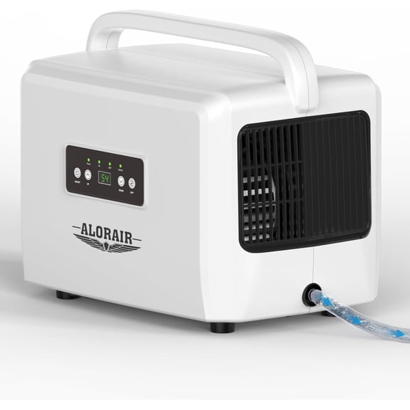 ALORAIR Crawlspaces Dehumidifier , Attic Dehumidifier 70 Pints with Drain Hose for Basements, Industry Water Damage Unit, Energy Star, Compact, Auto Defrost, Memory Starting Crawl Spaces Dehumidifie