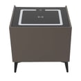 thumbnail image 3 of Dark Grey Smart Nightstands with Fingerprint Lock Drawer, Wireless Charging Station, USB Port, Nightstand with 3 Color LED Lights and Speaker, Modern Wooden End Side Table 2 Drawers, 3 of 16