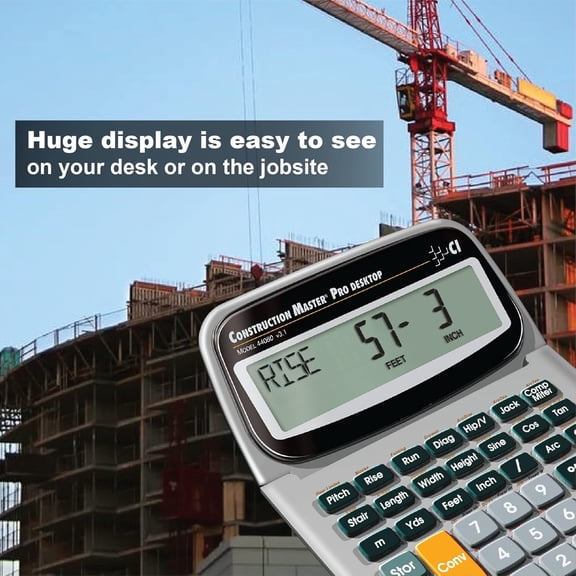 Advanced Construction Math Feet-Inch-Fraction Calculator with Trig Tool for Architects, Estimators, Contractors, Builders and Remodelers