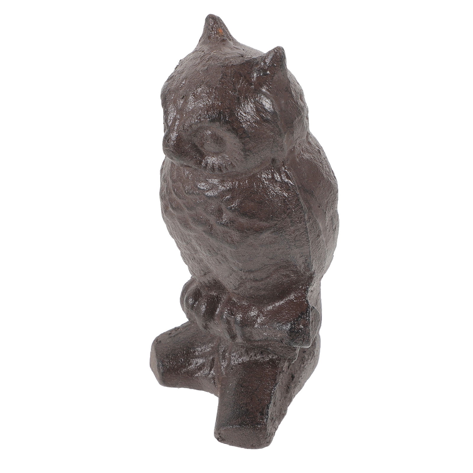 OUNONA Vivid Dark Brown Iron Owl Sculpture for Outdoor Wall Decorations and Garden Decor 7.5 x 5.5 Inches