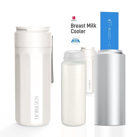 Horigen Portable Breast Milk Cooler Cup,11oz Compact Insulated Container, Keeps Milk Fresh up to 12 Hours, Travel & Work Friendly for Moms