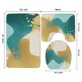 thumbnail image 3 of Teal and Gold Marble Wavy Lines Pattern Bathroom Rugs Sets 3 Piece,Toilet Cover Set,Absorbent Non Slip Bathroom Mats Sets with U-Shaped Contour Rug Toilet Rug Set, 3 of 5