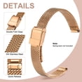 thumbnail image 3 of Uxcell Stainless Steel Mesh Watch Band 10mm Quick Release Adjustable Metal Replacement Watch Strap for Men Women, Rose Gold, 3 of 7