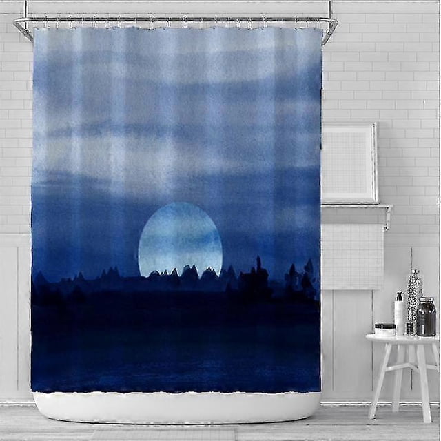 26-27 Modern simple golden gold powder printing polyester waterproof shower curtain