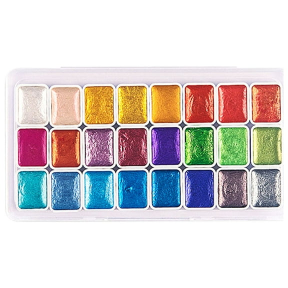 YOHAVEN Watercolor Paint Set 20 Colors Pearl Solid Pigment with Shimmer Effect, Professional Watercolor Palette for Artists Beginners DIY Painting Drawing Craft Decor Gift
