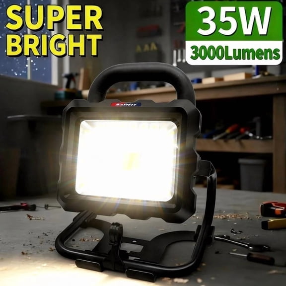 Work Light Outdoor Lights,LED Flood Light Portable,3000LM 35W 6500K,LED Work Light Cordless for Garage Workshop,Powered by Tool for B& D 20V Battery