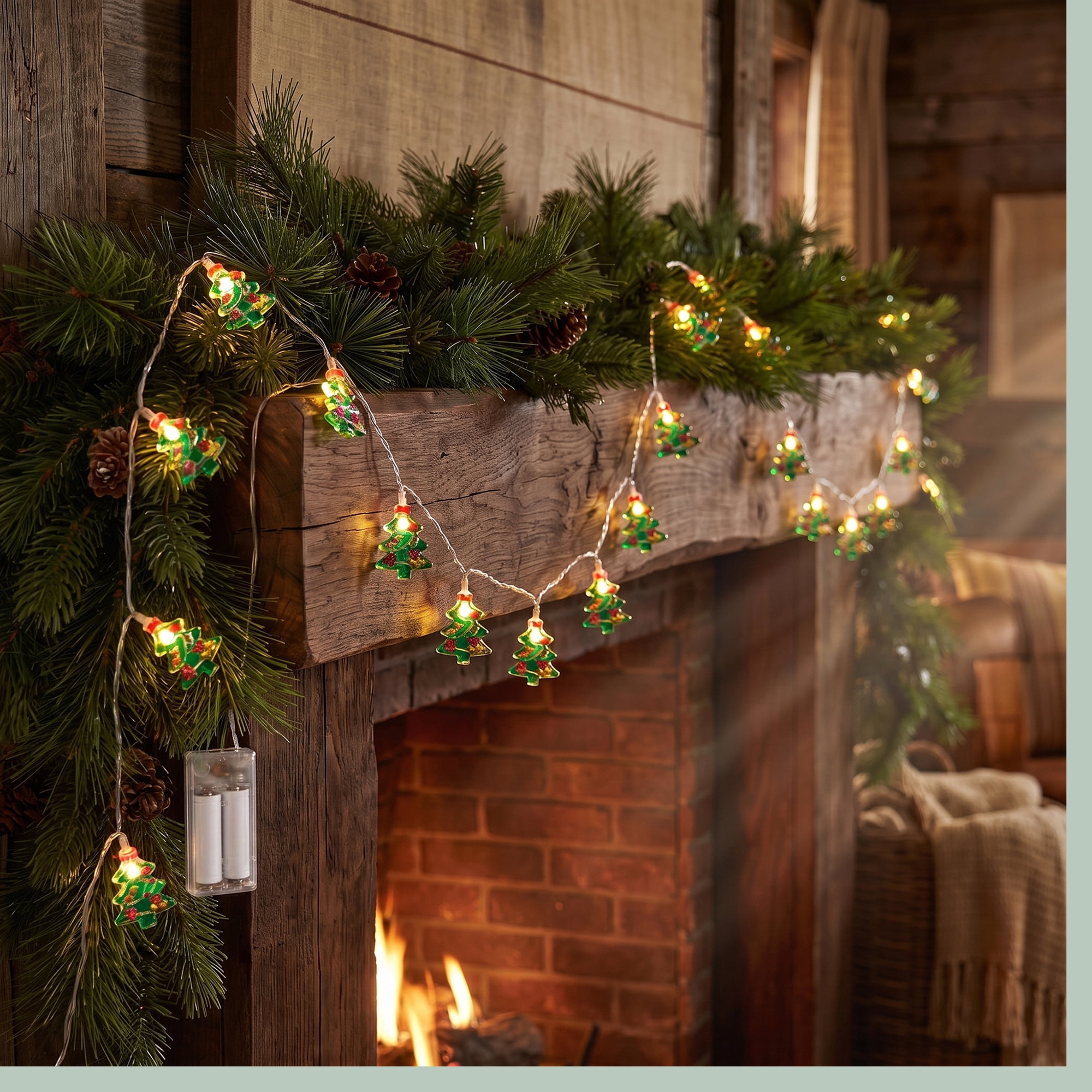 Unique Bargains Fairy Lights for Decor and Festive 9.8 ft Christmas Tree Battery Operated