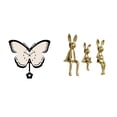 thumbnail image 1 of Reloj De Pared De Mariposa Acrílica Y Figura De Familia De Conejos, Escultura Decorativa Para Oficina, Comedor, Habitación Infantil, Decoración De Mesa De Granja., 1 of 8
