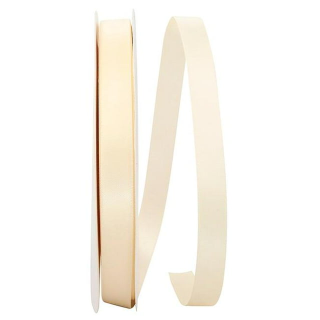 Reliant Ribbon 4950-725-03C 0.625 in. 100 Yards Double Face Satin Ribbon, Cream