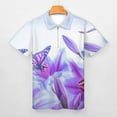 thumbnail image 3 of Purple Butterfly Men Zipper T-shirt Summer Casual Short Sleeve T-shirt Top, 3 of 7