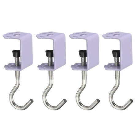 

Uxcell 4pcs Desk Hook Clamp 0.2 -1.4 Clamping Range Cat Claw Shape for Backpack Table Purse Purple