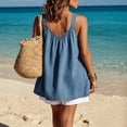thumbnail image 5 of Admvng Women's Denim Tank Top Deep V Neck Flowy Pleated Sleeveless Summer VacationCamisole Blouse, 5 of 8