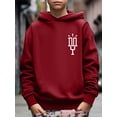 thumbnail image 3 of Mikrdoo Trendy Letter Print Pullover Sweatshirt For 13-14 Years Boys/girls, Loose Hooded Top, Kids Clothes, 3 of 8