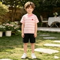 thumbnail image 4 of Qabnzmfo Toddlers Kids Striped T Shirt Boys Girls Cotton Tees Casual Short Sleeve Crew Neck Tee Shirts,Sizes 3M-11 Years, 4 of 4