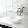 thumbnail image 2 of Miligoré 11" Round White Ceramic Vessel Sink - Modern Above Counter Bathroom Vanity Bowl, 2 of 7