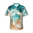 thumbnail image 1 of Balery Ocean Wave Crash Camisas hawaianas de manga corta para hombre, camisas playeras de corte holgado, camisas de vacaciones con botones,Medium, 1 of 7