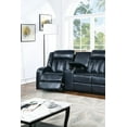 thumbnail image 4 of Home Theater Sectional Power Reclining Couch Consoles Recliner Chairs Loveseat Gel Leatherette Navy Blue Living Room Furniture, 4 of 9