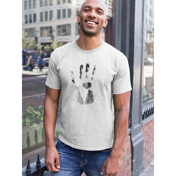 Black Ink Handprint Tee Men's - Men T-Shirt, 2XL