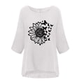 thumbnail image 4 of Camiseta holgada de manga 3/4 con cuello redondo y estampado a la moda para mujer Fridja  fjkfkj3481, 4 of 5