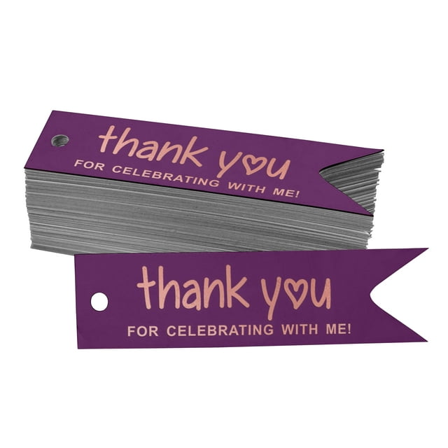 Inkdotpot Real Rose Gold Foil Thank You For Celebrating With Me Birthday Tags Favor Hang Paper Tags 100 Pieces