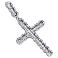 thumbnail image 4 of 10K White Gold Baguette Diamond Cross Pendant 1.70" Invisible Set Charm 1 CT., 4 of 6