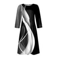 thumbnail image 6 of Dorkasm Vintage Midi Dresses for Women Modest 3/4 Sleeve Crew Neck Wrap Dress A Line Pleated Wedding Guest Dress with Pockets White S, 6 of 6