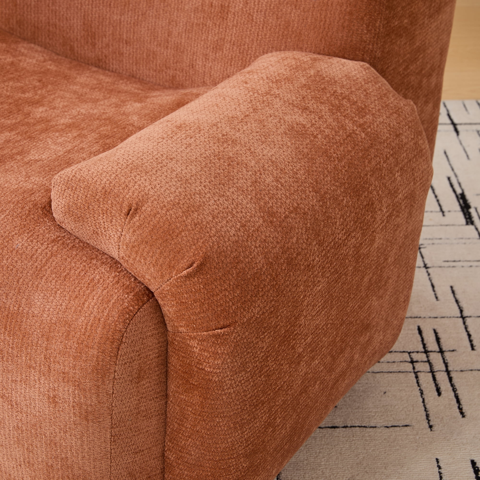 Chenille Single Sofa Chair Soft Fabric No Assembly for Living Room Bedroom Dorm