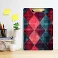 thumbnail image 2 of FORMRS Acrylic Clipboard with Low Profile Clip Standard A4 Letter Size, 12.5" x 9", Vibrant Green Tartan Pattern, 2 of 8