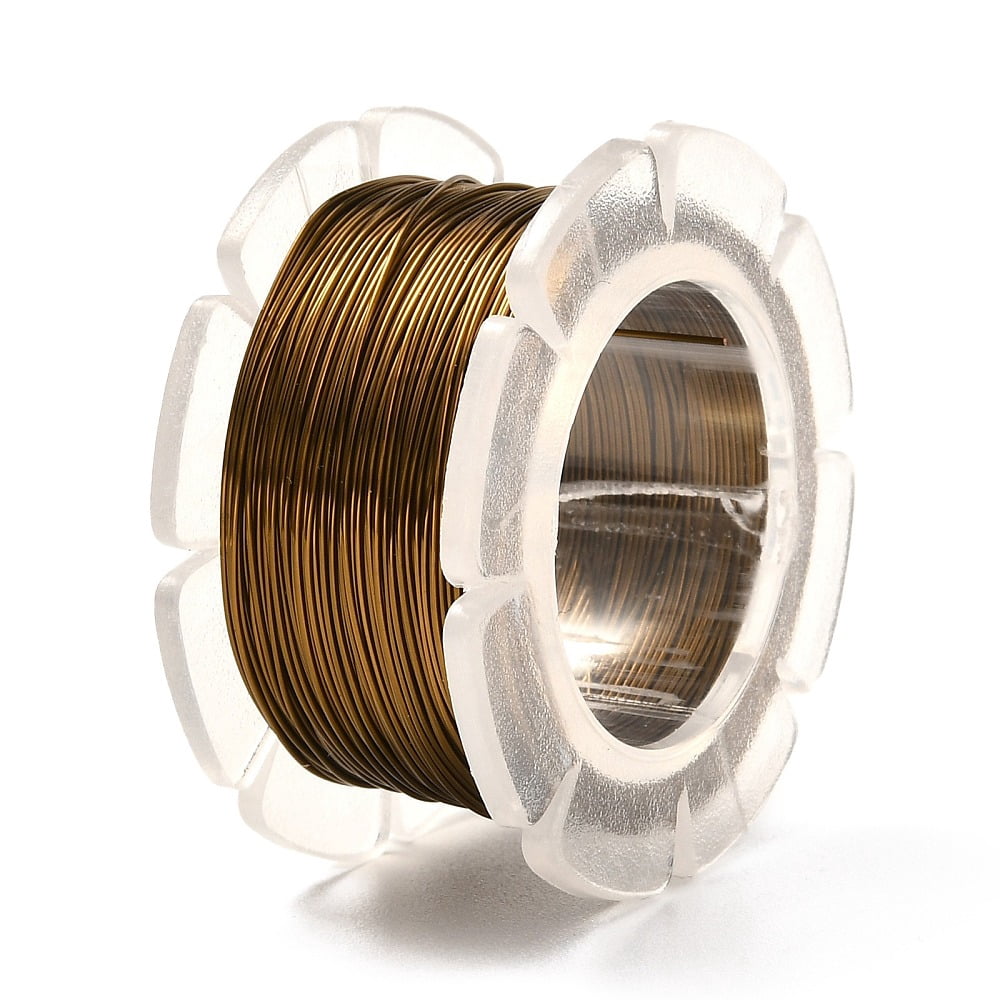 Round Copper Craft Wire for Jewelry Making Long-Lasting Plated Coffee 24 Gauge 0.5mm about 39.37 Feet(12m)/roll.