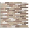 Smart Tiles Durango SM1053-6 Mosaic Wall Tile, 10-1/4 in L, 9.13 in W, 3/4 in Thick, Composite Vinyl, Beige/Tan 4 Pack