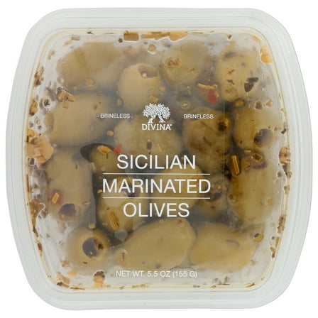 Pack of 6, Divina Sicilan Marinated Olives, 5.5 oz