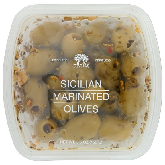 Pack of 6, Divina Sicilan Marinated Olives, 5.5 oz