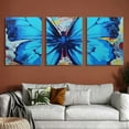 thumbnail image 6 of Shadudu Butterfly Paint Splatters Canvas Wall Art Triptych for Living Room Bedroom Home Office Decor 12"x16"x3pcs, 6 of 6