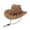 Khaki, variant on SRZYMJ Kids Western Straw Cowboy Hat, Classic Woven Wide Brim Cowboy Hat with Adjustable Chin Cord, Outdoor Sun Protection Hat for Boys Girls