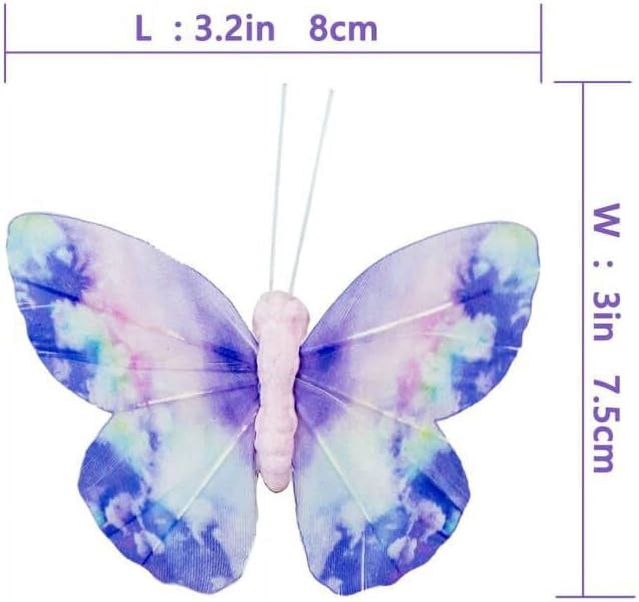 Berfutall-Artificial Feather 3D Butterfly Party Decorations Set of 12 Color Ornaments for Christmas Tree(C)…
